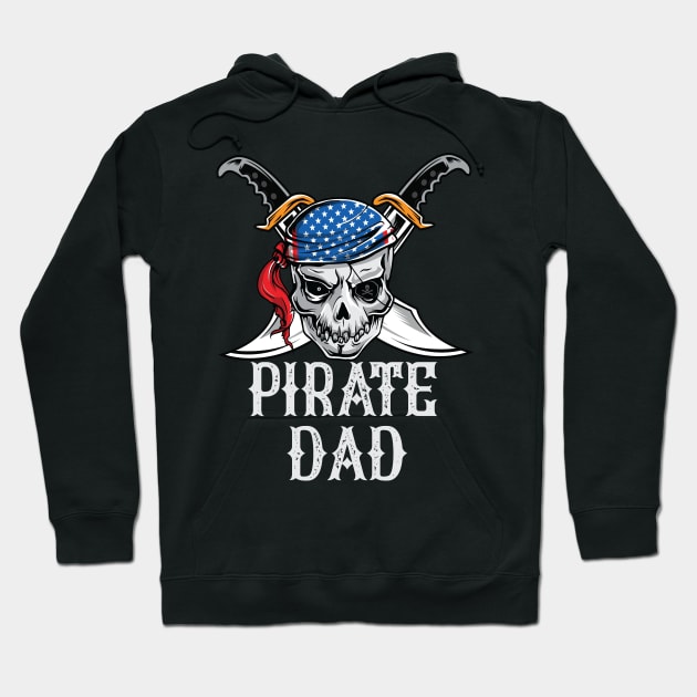 Pirate Dad Skull Jolly Roger Halloween Costume Hoodie by HCMGift